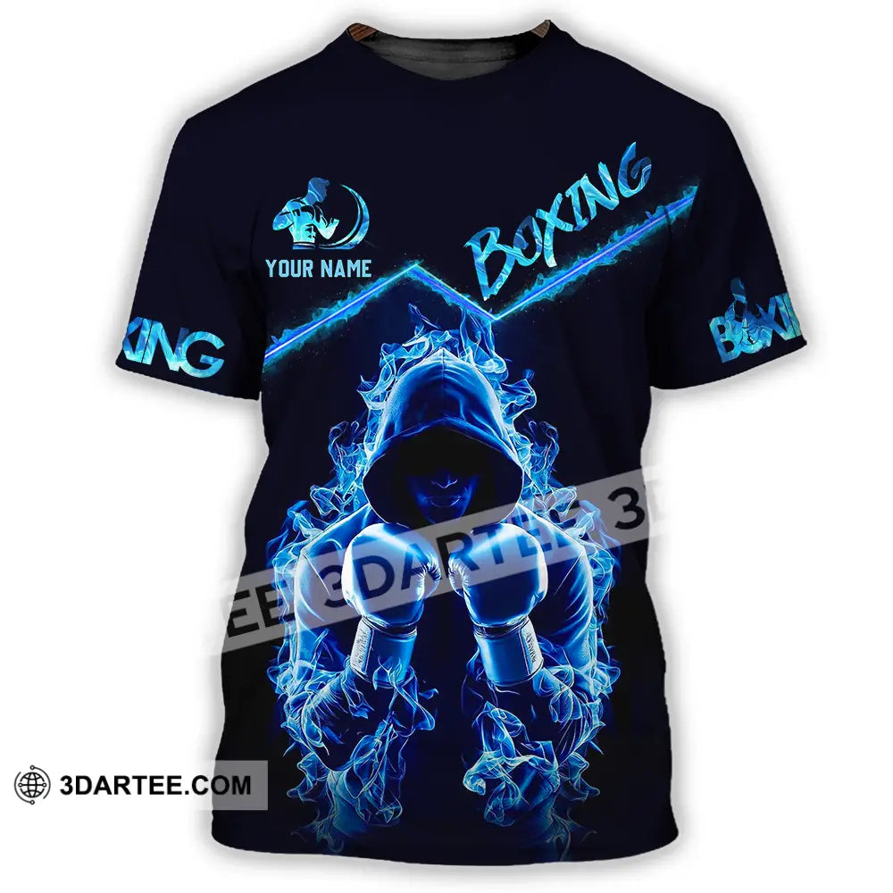 Unisex Shirt - Custom Text Boxing Blue T-Shirt / S T-Shirt