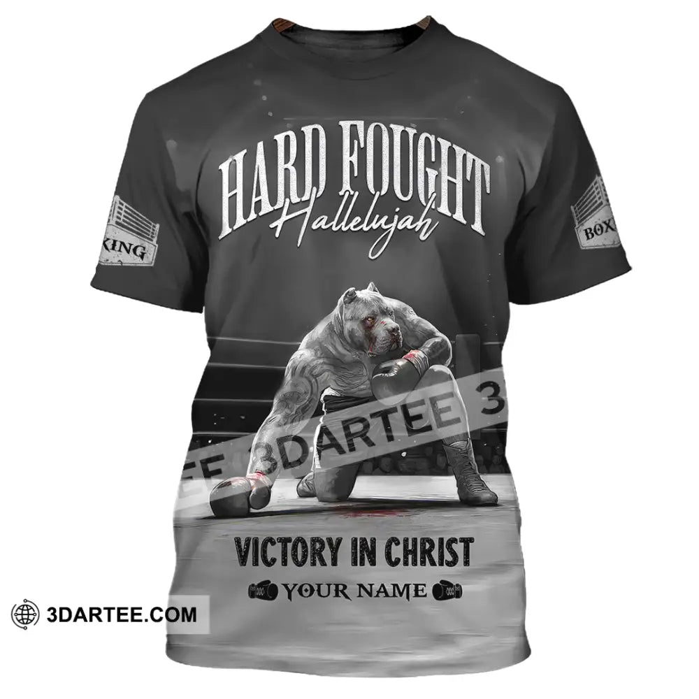 Unisex Shirt - Custom Text Shirt Boxing Hard Fought Hallelujah T-Shirt / S T-shirt