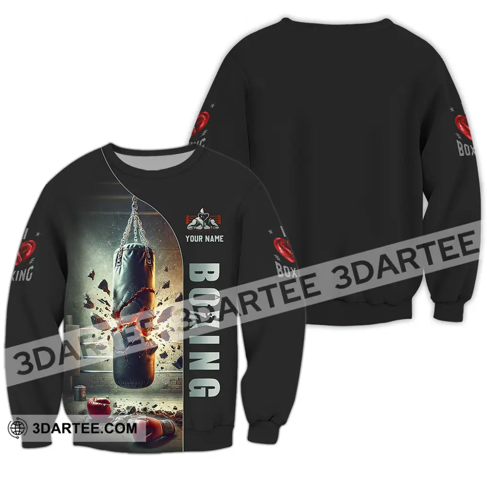 Unisex Shirt - Custom Text Boxing Long Sleeve / S T-Shirt