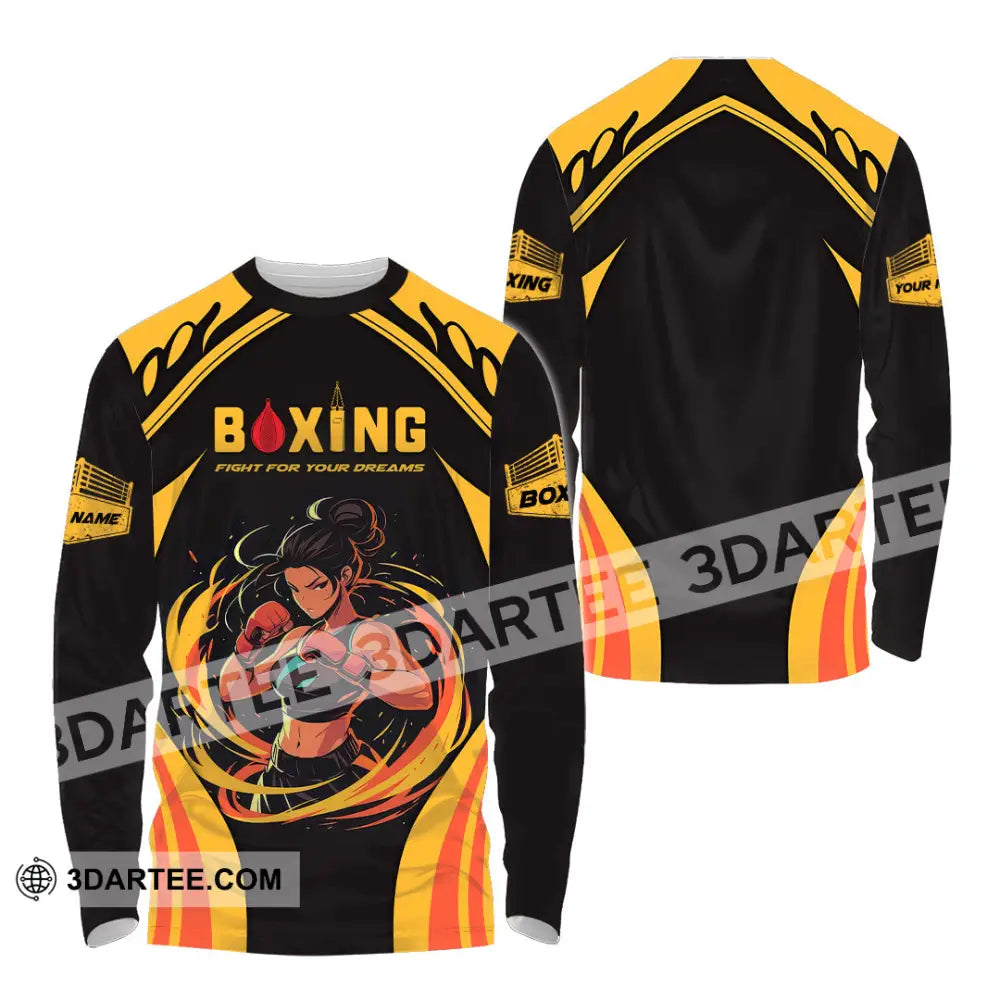 Unisex Shirt - Custom Text Boxing Long Sleeve / S T-Shirt