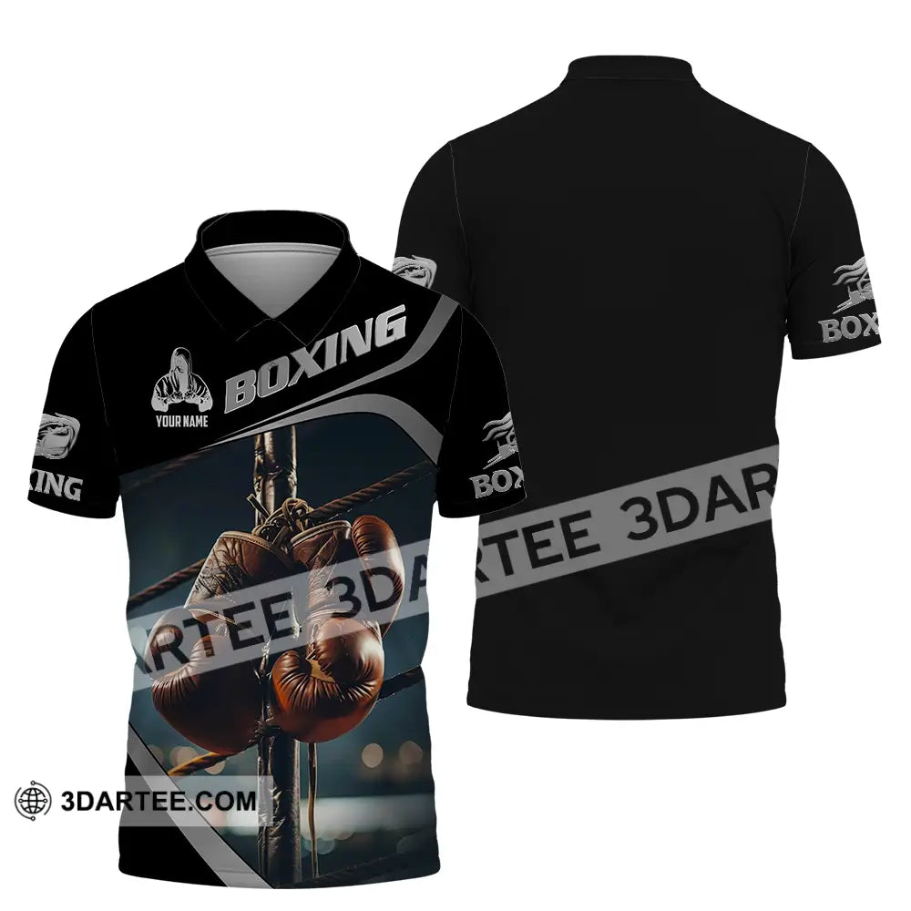 Unisex Shirt - Custom Text Boxing Polo / S T-Shirt