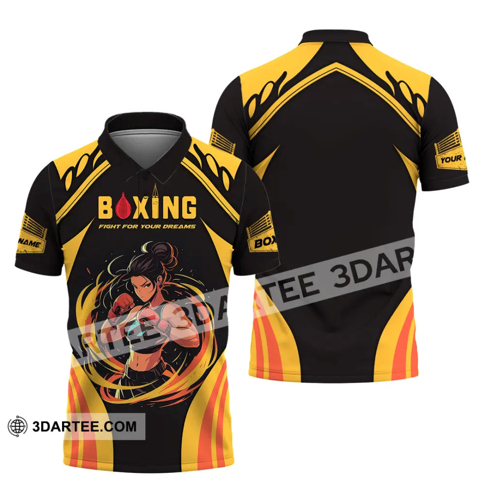 Unisex Shirt - Custom Text Boxing Polo / S T-Shirt