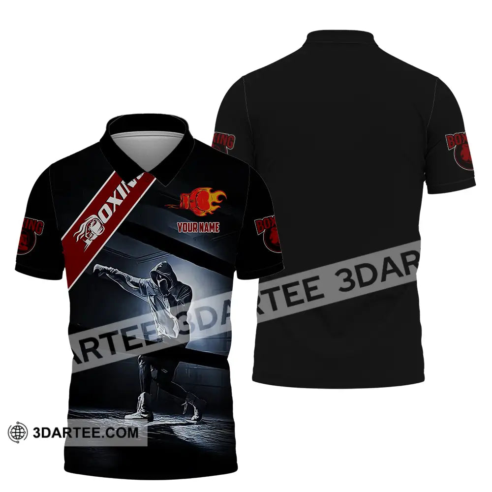 Unisex Shirt - Custom Text Boxing Polo / S T-Shirt