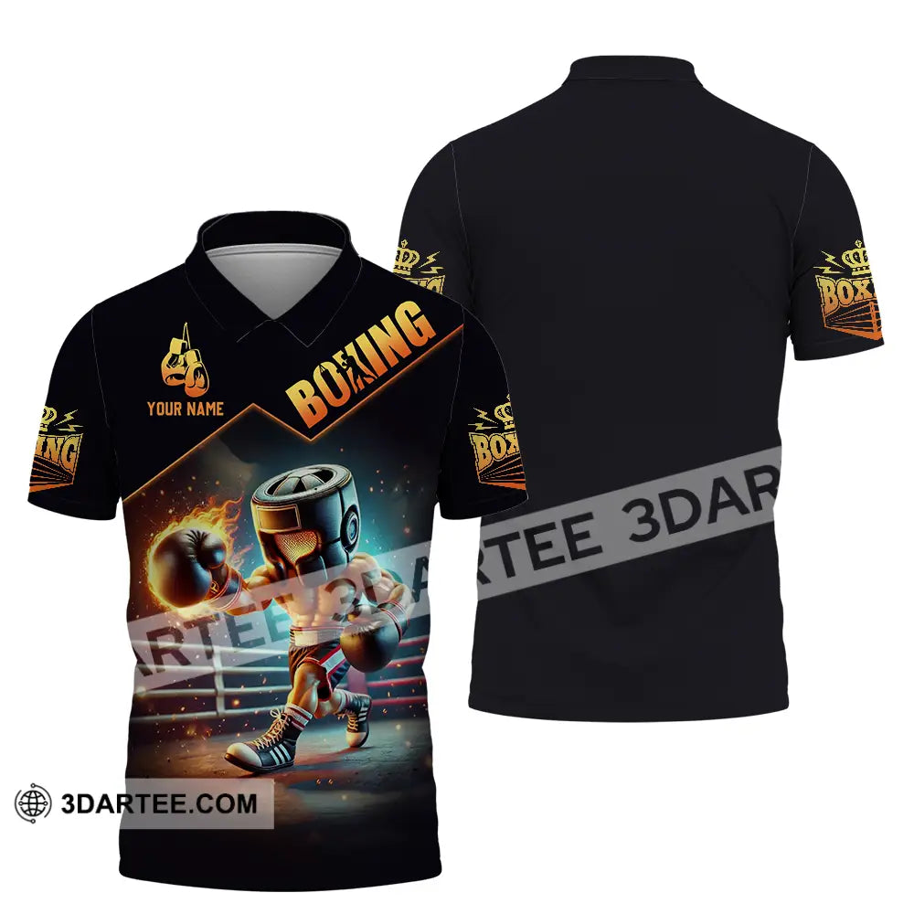 Unisex Shirt - Custom Text Boxing Polo / S T-Shirt