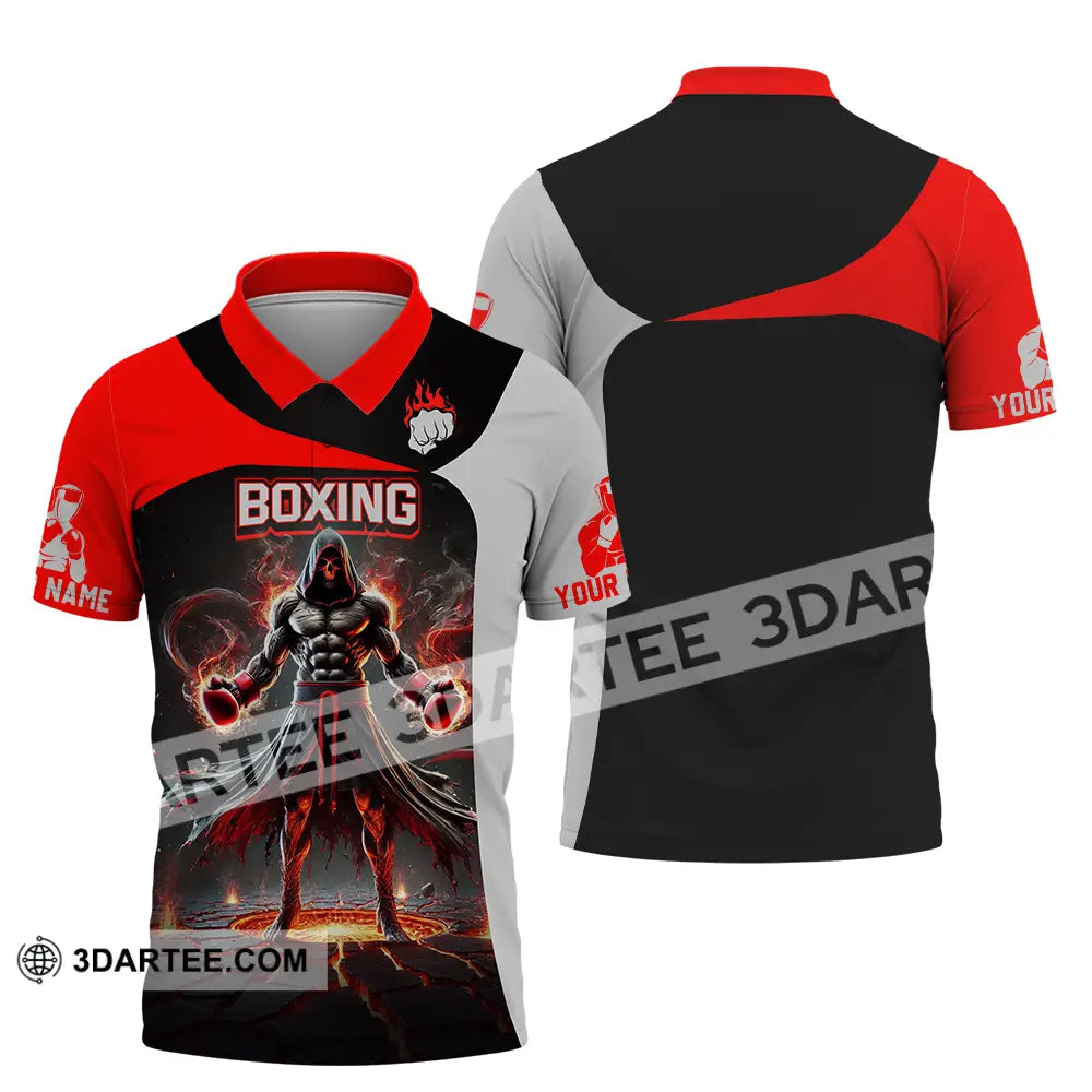 Unisex Shirt - Custom Text Boxing Polo / S T-Shirt