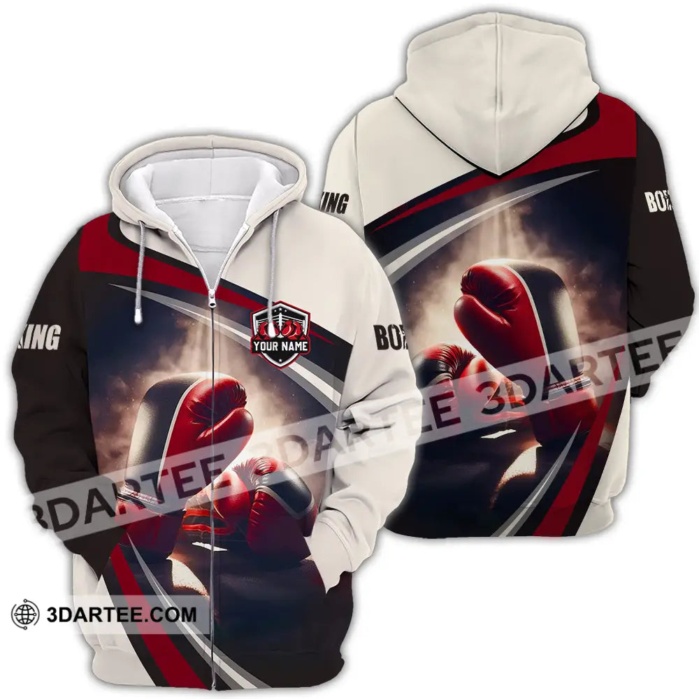Unisex Shirt - Custom Text Boxing Zipper Hoodie / S T-Shirt