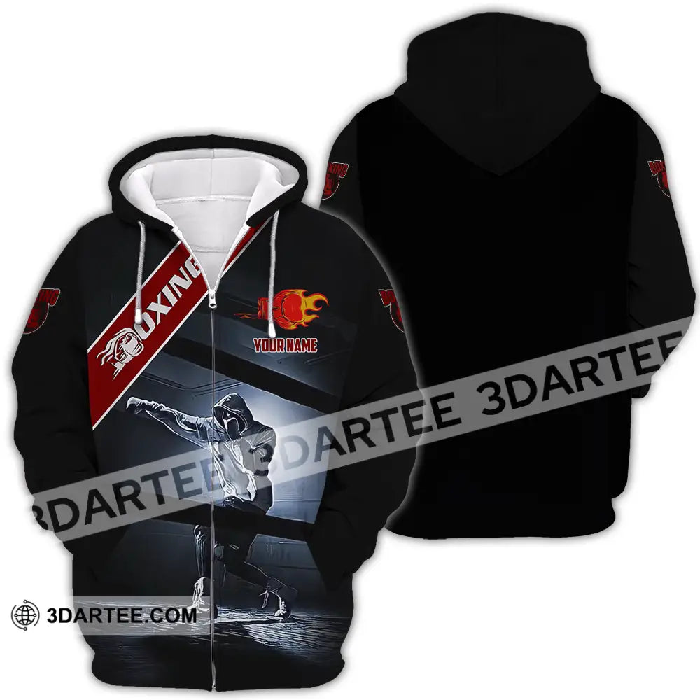 Unisex Shirt - Custom Text Boxing Zipper Hoodie / S T-Shirt
