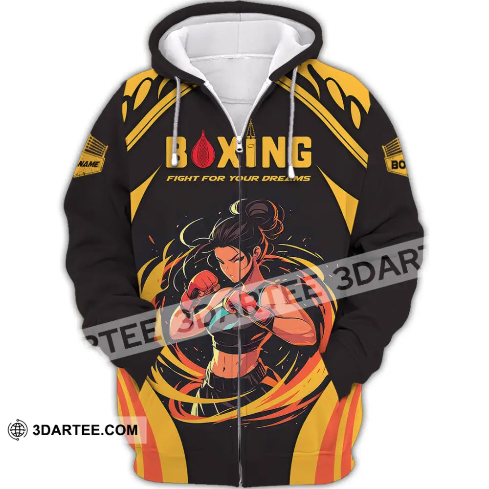 Unisex Shirt - Custom Text Boxing Zipper Hoodie / S T-Shirt