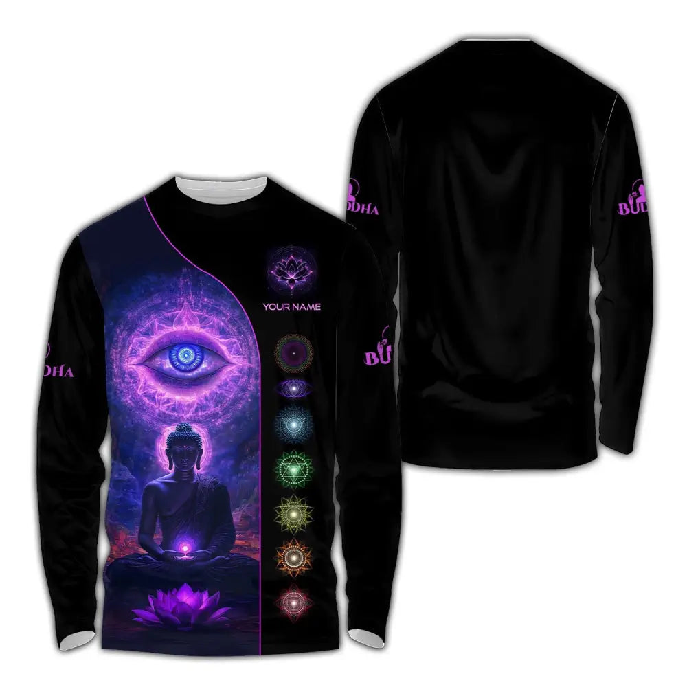 Unisex Shirt - Custom Text Shirt Buddha Long Sleeve Shirt / S T-shirt