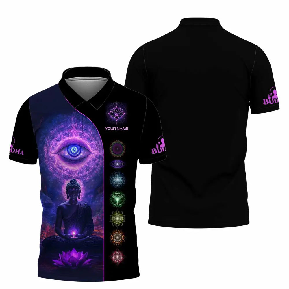 Unisex Shirt - Custom Text Shirt Buddha Polo Shirt / S T-shirt