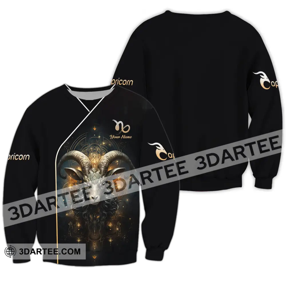 Unisex Shirt - Custom Text Capricorn Long Sleeve / S T-Shirt