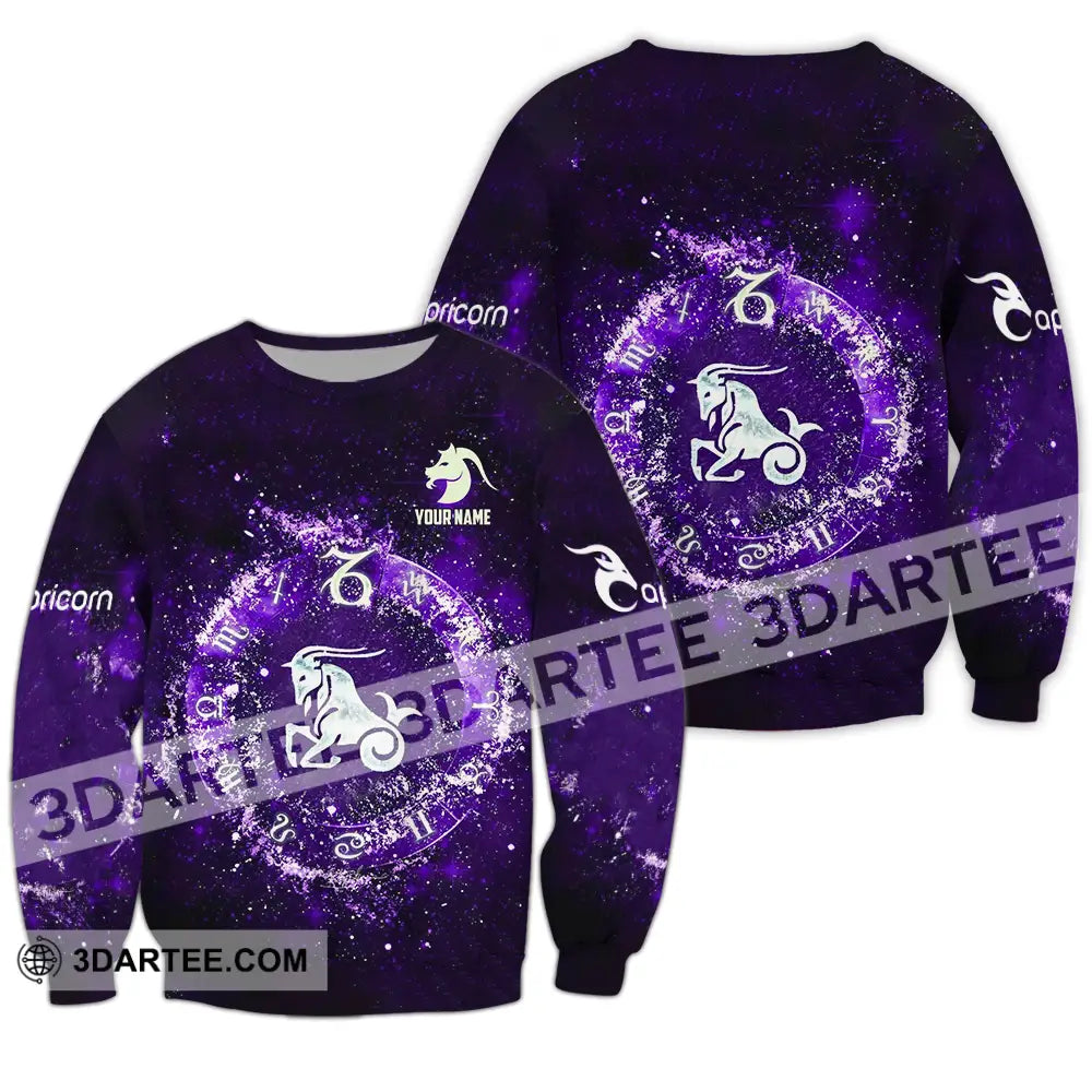 Unisex Shirt - Custom Text Capricorn Long Sleeve / S T-Shirt