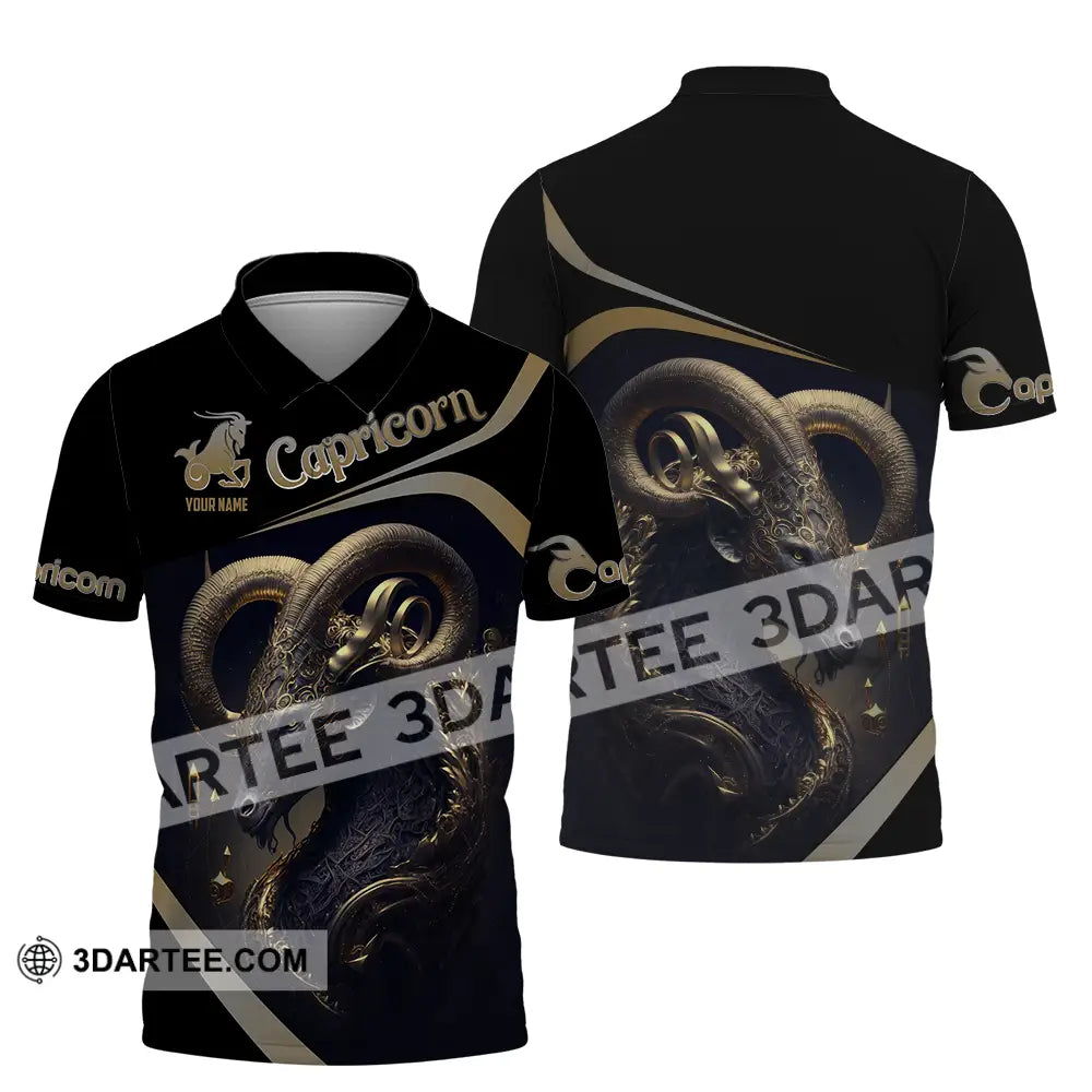 Unisex Shirt - Custom Text Capricorn Polo / S T-Shirt