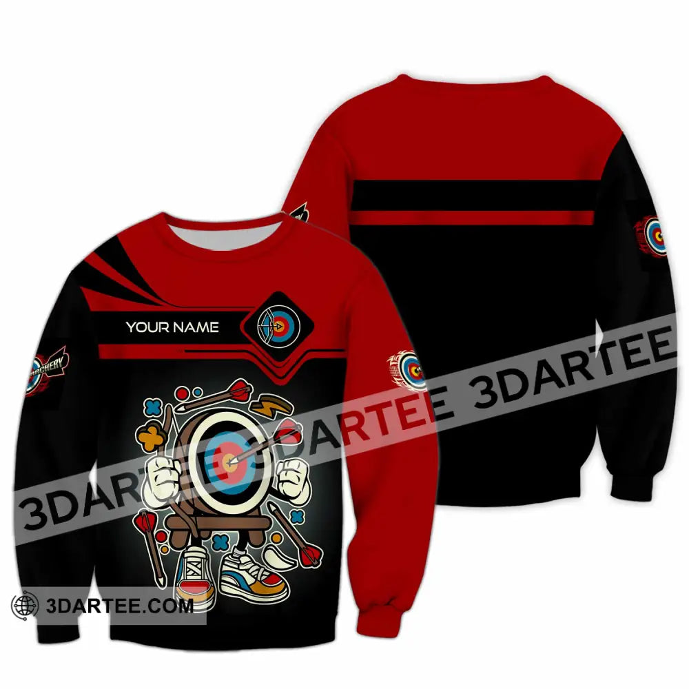 Unisex Shirt - Custom Text Shirt Cartoon Archery Long Sleeve / S T-shirt