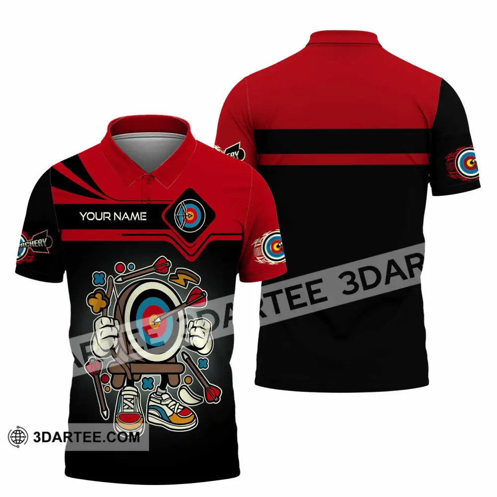 Unisex Shirt - Custom Text Shirt Cartoon Archery Polo Shirt / S T-shirt