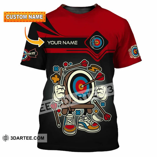 Unisex Shirt - Custom Text Shirt Cartoon Archery T-shirt