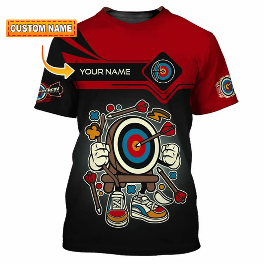 Unisex Shirt - Custom Text Shirt Cartoon Archery T-shirt
