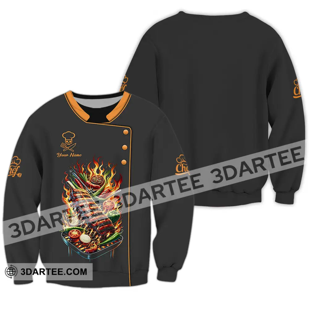 Unisex Shirt - Custom Text Chef Long Sleeve / S T-Shirt