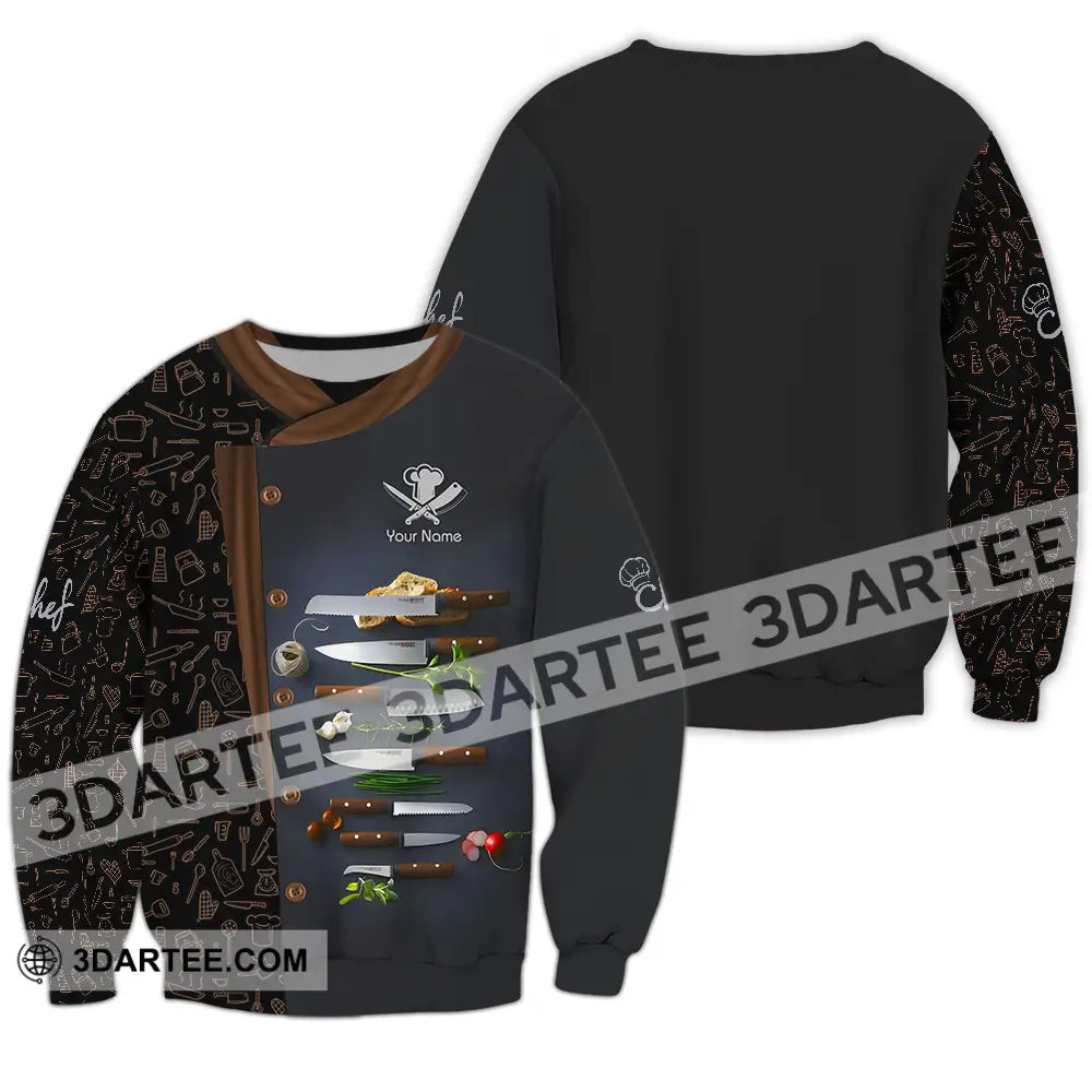 Unisex Shirt - Custom Text Chef Long Sleeve / S T-Shirt