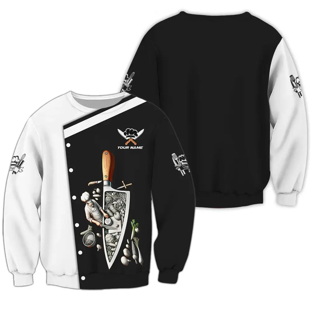 Unisex Shirt - Custom Text Chef Shirt Long Sleeve / S T-shirt
