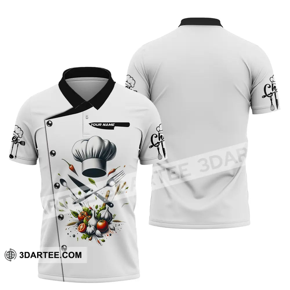 Unisex Shirt - Custom Text Chef Polo / S T-Shirt