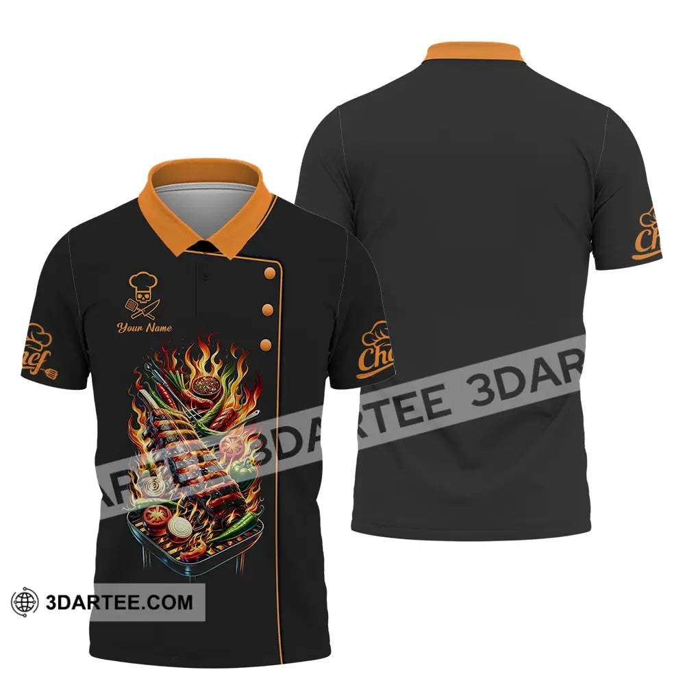 Unisex Shirt - Custom Text Chef Polo / S T-Shirt