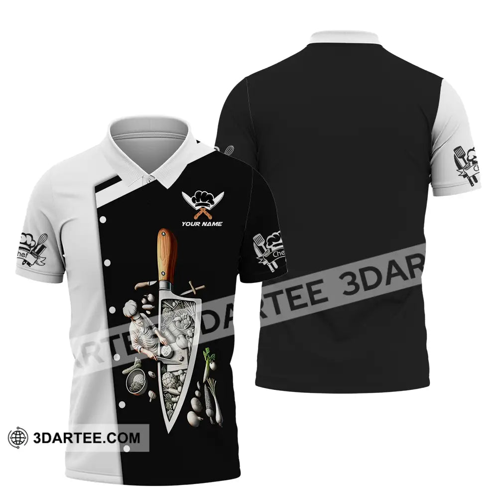 Unisex Shirt - Custom Text Chef Shirt Polo Shirt / S T-shirt