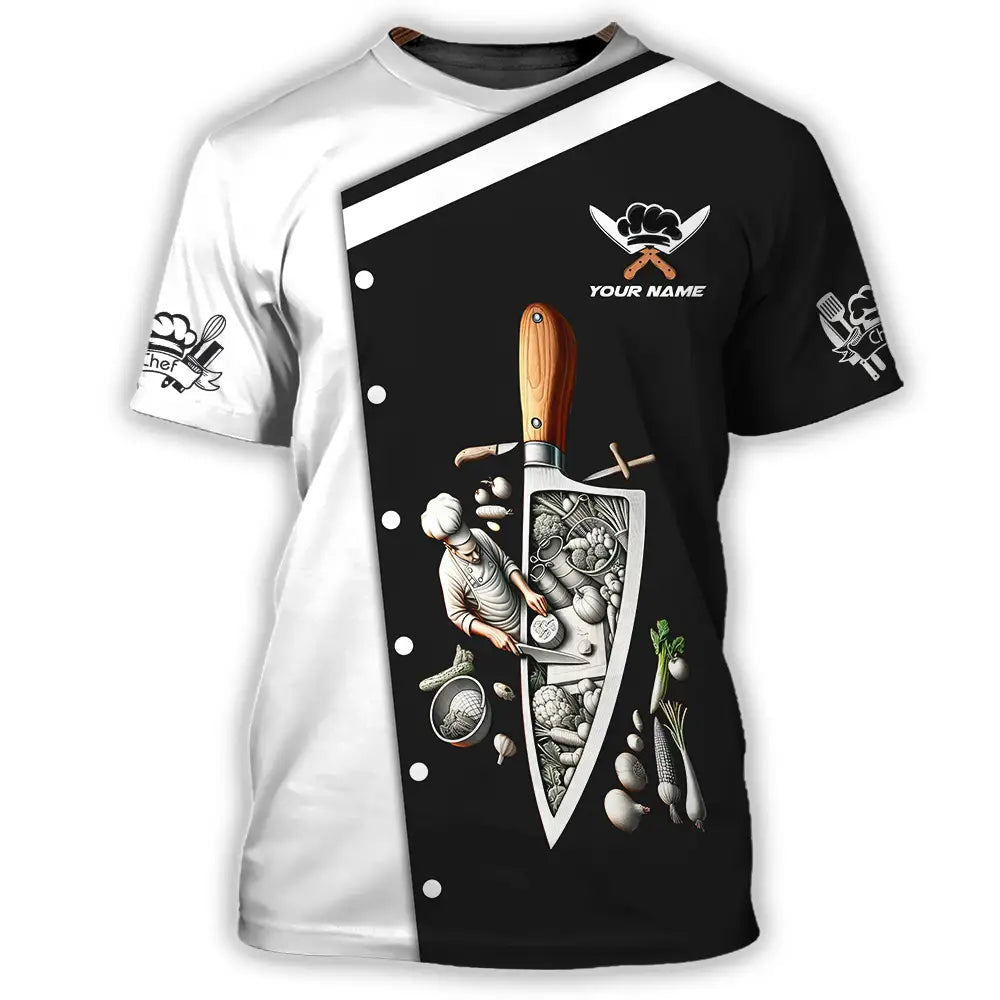 Unisex Shirt - Custom Text Chef Shirt T-Shirt / S T-shirt