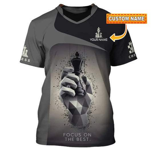 Unisex Shirt - Custom Text Chess Player Shirt Focus On The Best T-shirt