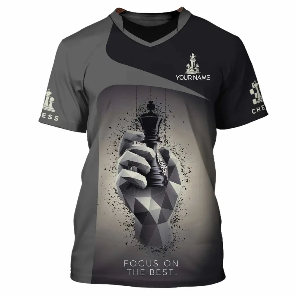 Unisex Shirt - Custom Text Chess Player Shirt Focus On The Best T-Shirt / S T-shirt