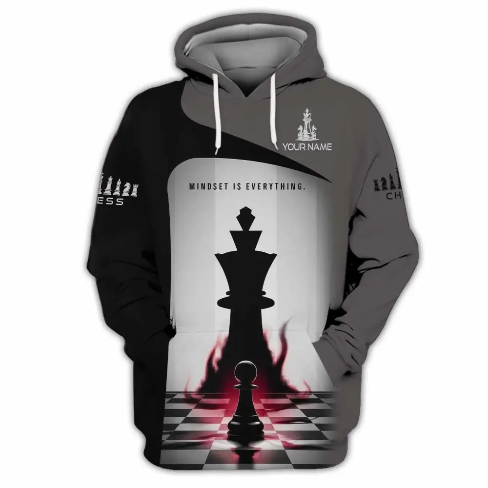 Unisex Shirt - Custom Text Chess Player Shirt Mindset Is Everything Hoodie / S T-shirt