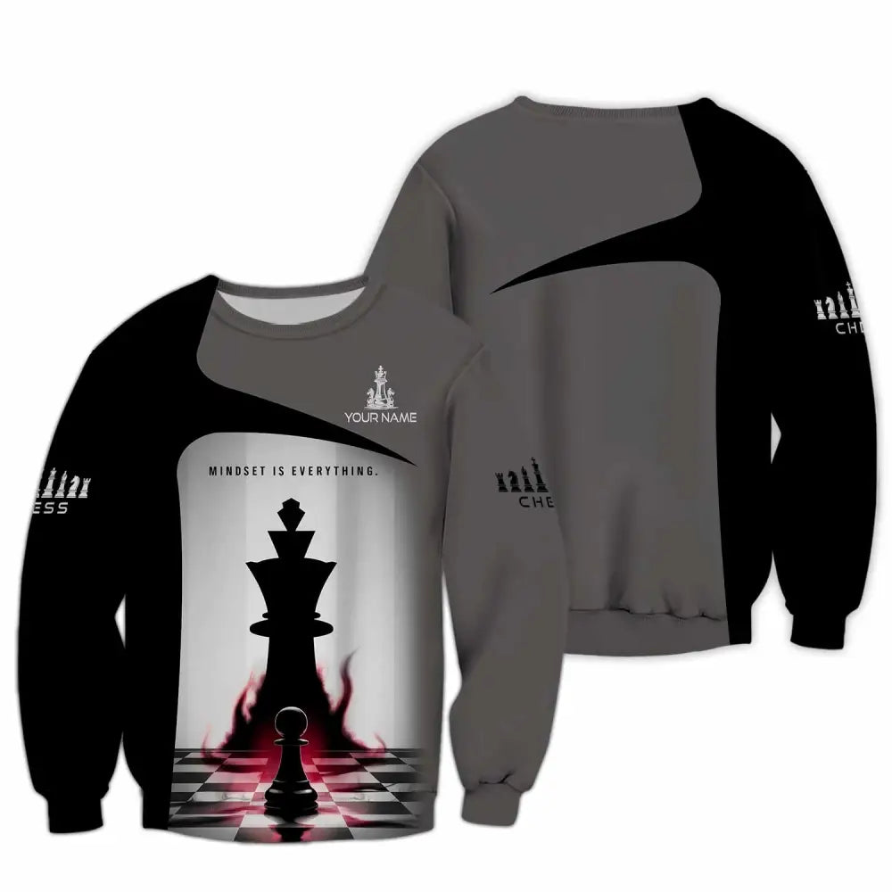Unisex Shirt - Custom Text Chess Player Shirt Mindset Is Everything Long Sleeve / S T-shirt