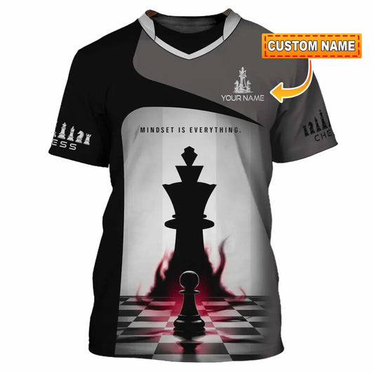 Unisex Shirt - Custom Text Chess Player Shirt Mindset Is Everything T-shirt