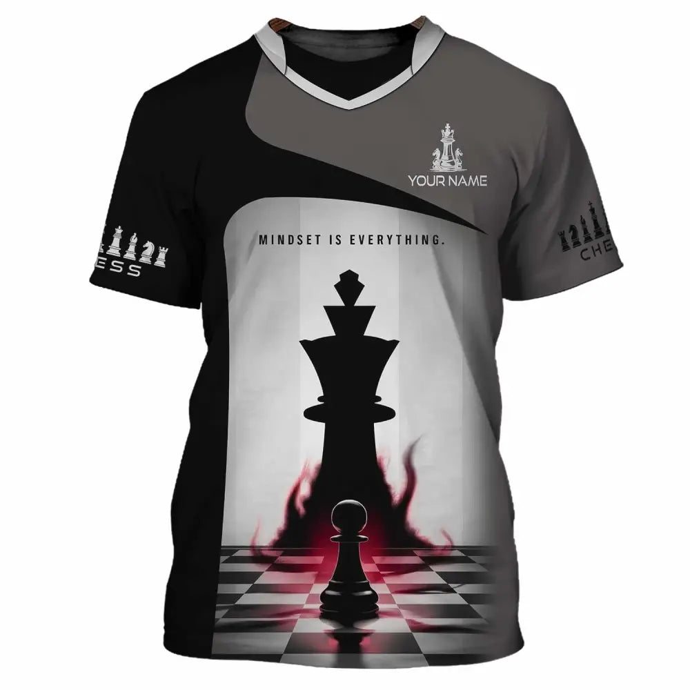 Unisex Shirt - Custom Text Chess Player Shirt Mindset Is Everything T-Shirt / S T-shirt