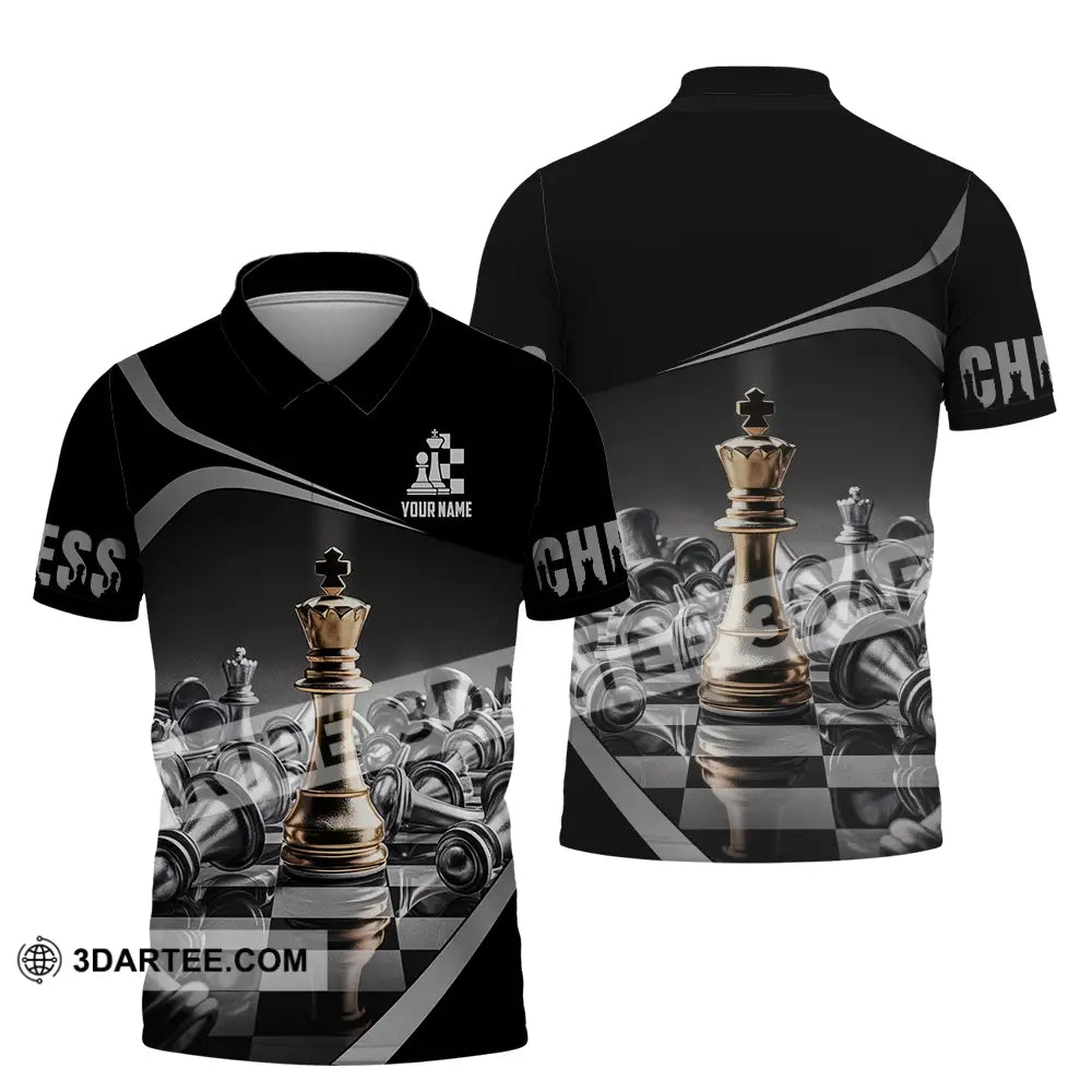 Unisex Shirt - Custom Text Chess Polo / S T-Shirt