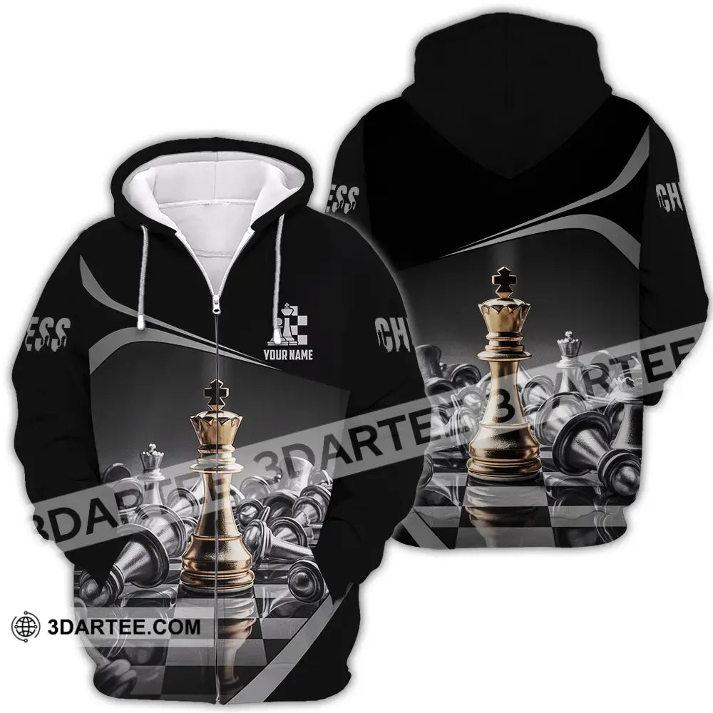 Unisex Shirt - Custom Text Chess Zipper Hoodie / S T-Shirt