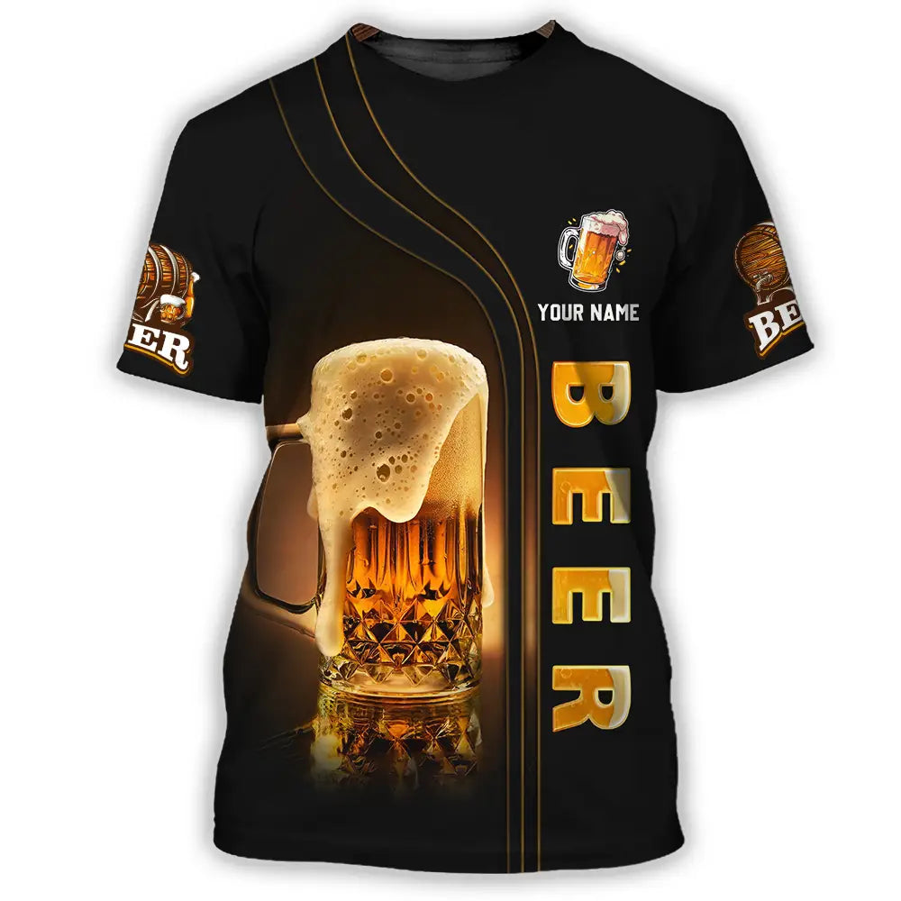 Unisex Shirt - Custom Text Shirt Chill With Beer T-Shirt / S T-shirt