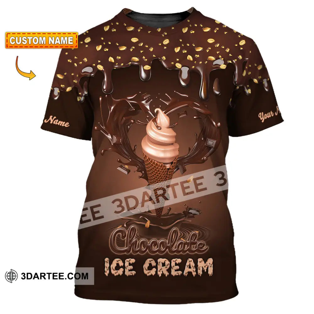 Unisex Shirt - Custom Text Chocolate Ice Cream T-Shirt