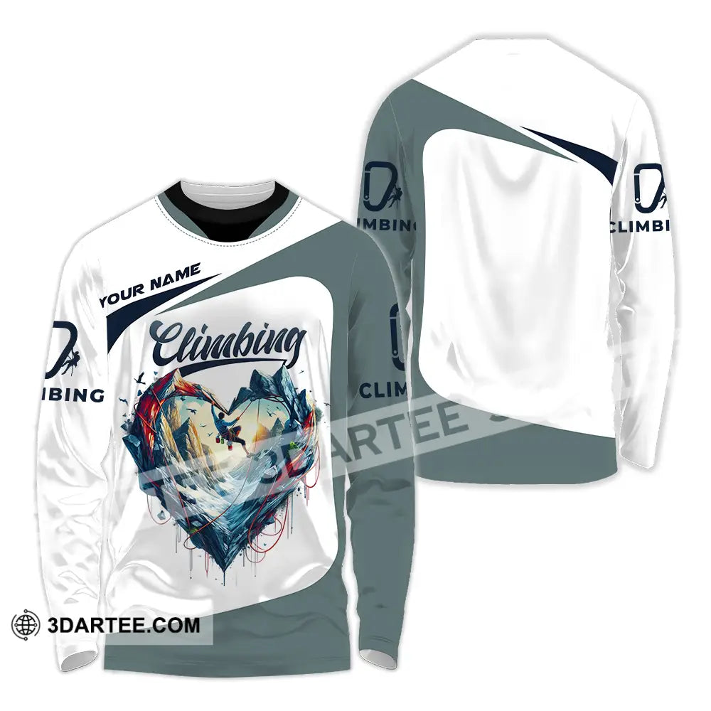 Unisex Shirt - Custom Text Climbing Heart Long Sleeve / S T-Shirt