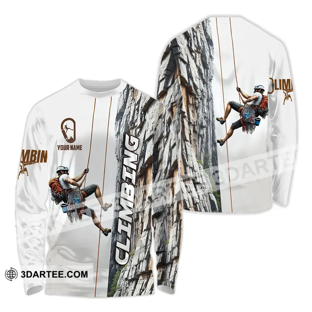 Unisex Shirt - Custom Text Climbing Long Sleeve / S T-Shirt