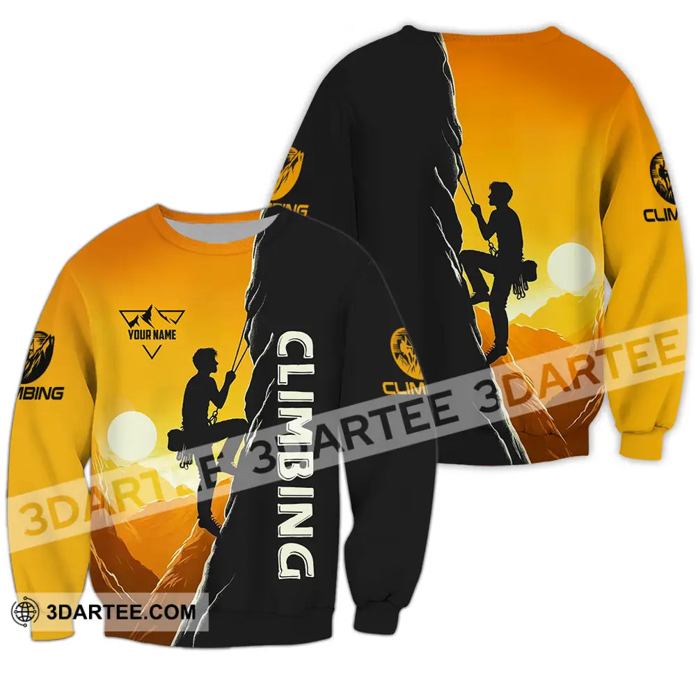 Unisex Shirt - Custom Text Climbing Long Sleeve / S T-Shirt