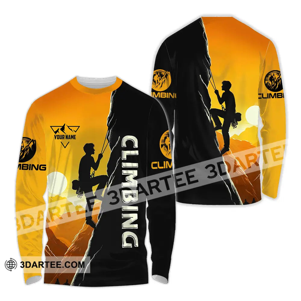 Unisex Shirt - Custom Text Climbing Long Sleeve / S T-Shirt