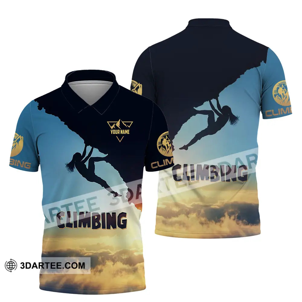 Unisex Shirt - Custom Text Climbing Polo / S T-Shirt