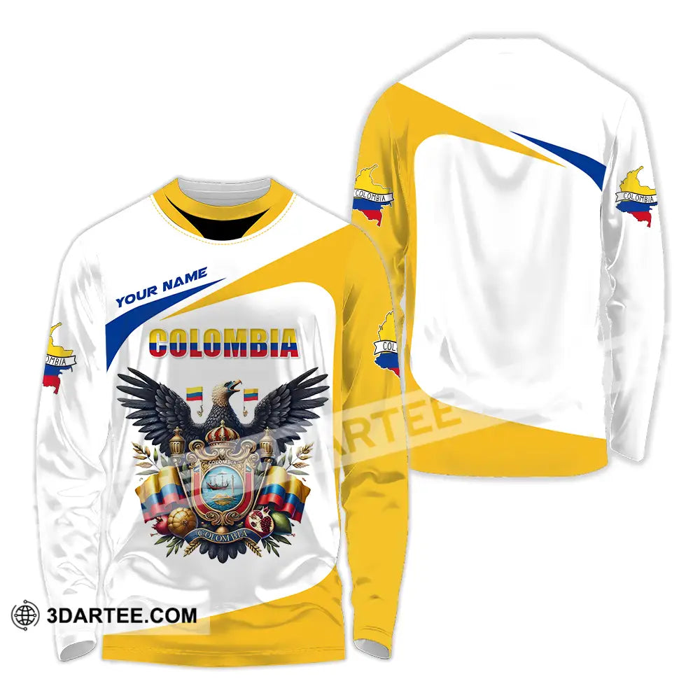 Unisex Shirt - Custom Text Shirt Colombia Long Sleeve Shirt / S T-shirt