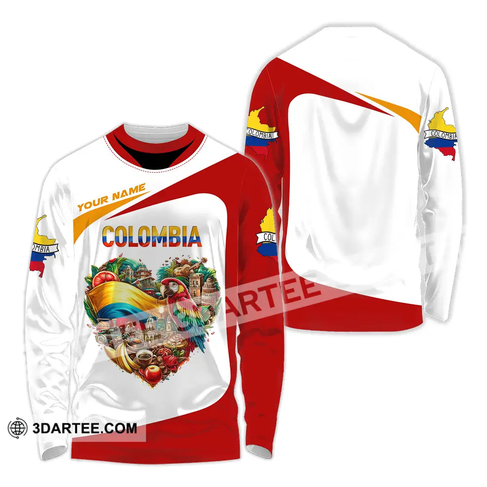 Unisex Shirt - Custom Text Shirt Colombia Long Sleeve Shirt / S T-shirt