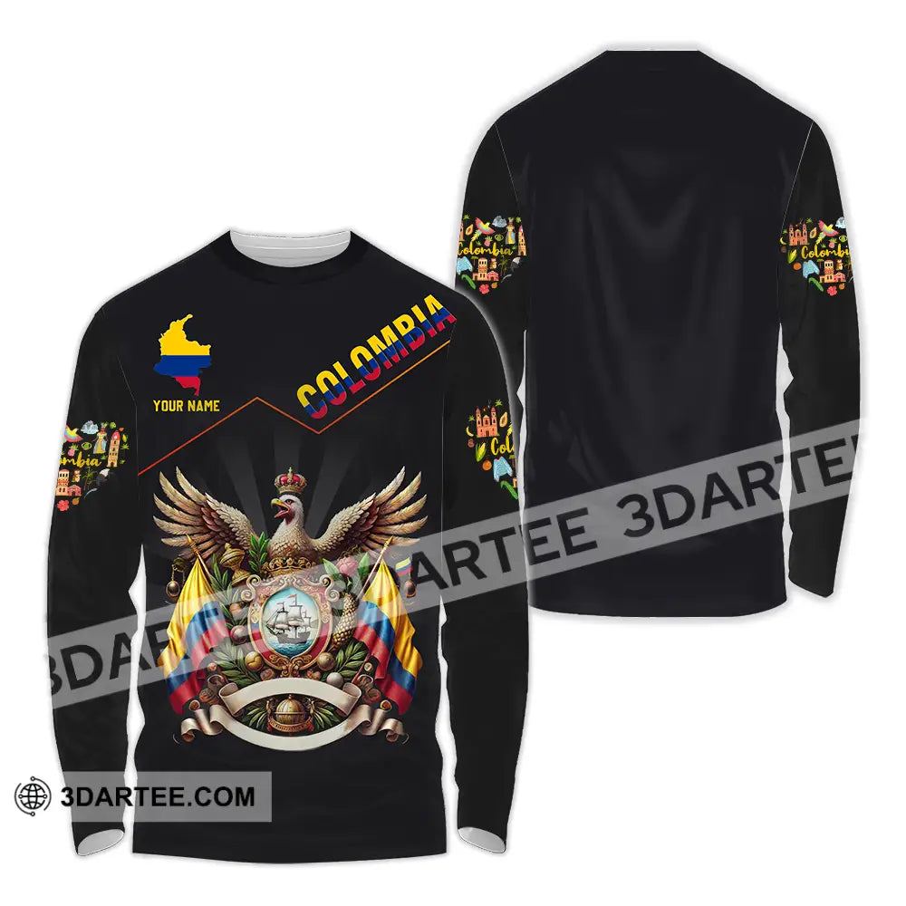 Unisex Shirt - Custom Text Shirt Colombia Long Sleeve Shirt / S T-shirt