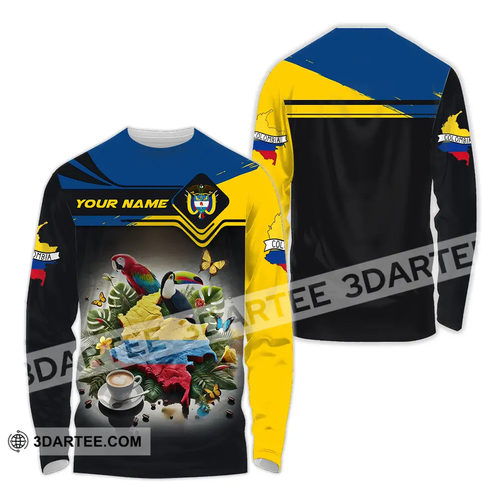 Unisex Shirt - Custom Text Shirt Colombia Long Sleeve Shirt / S T-shirt