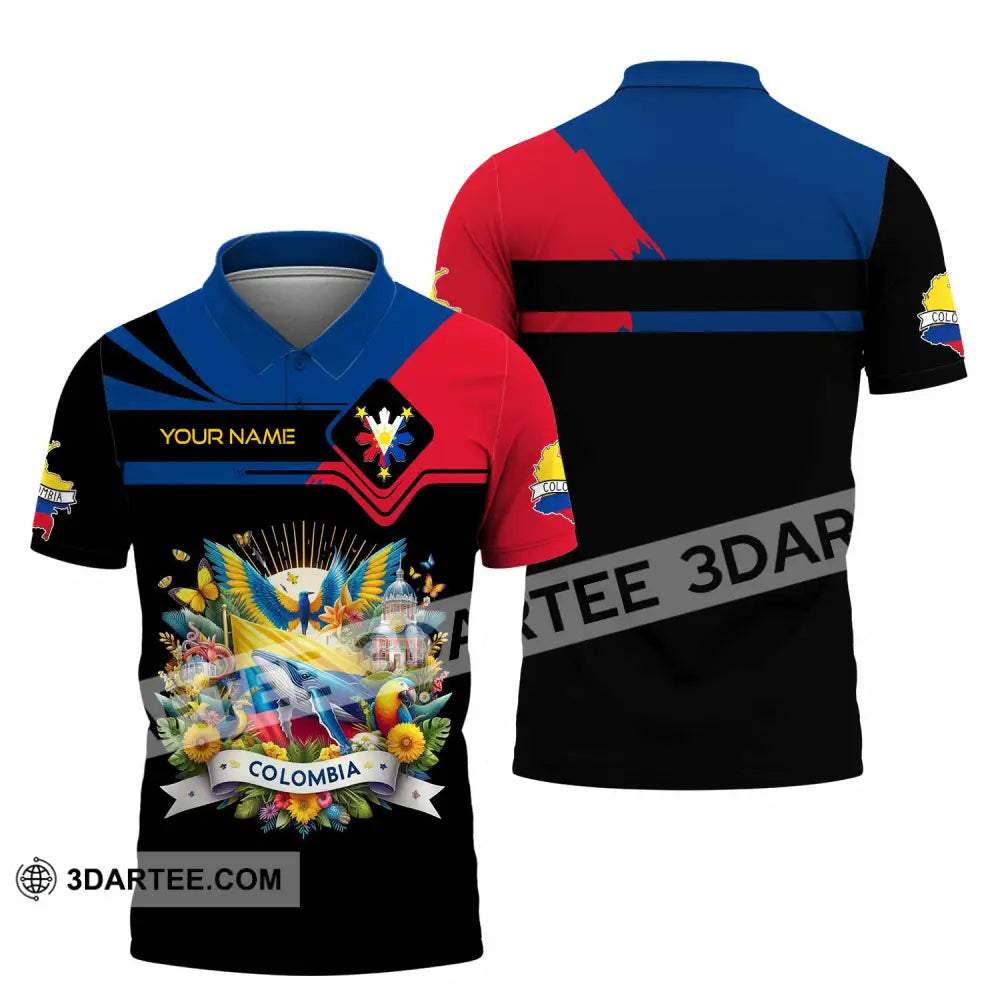 Unisex Shirt - Custom Text Colombia Polo / S T-Shirt