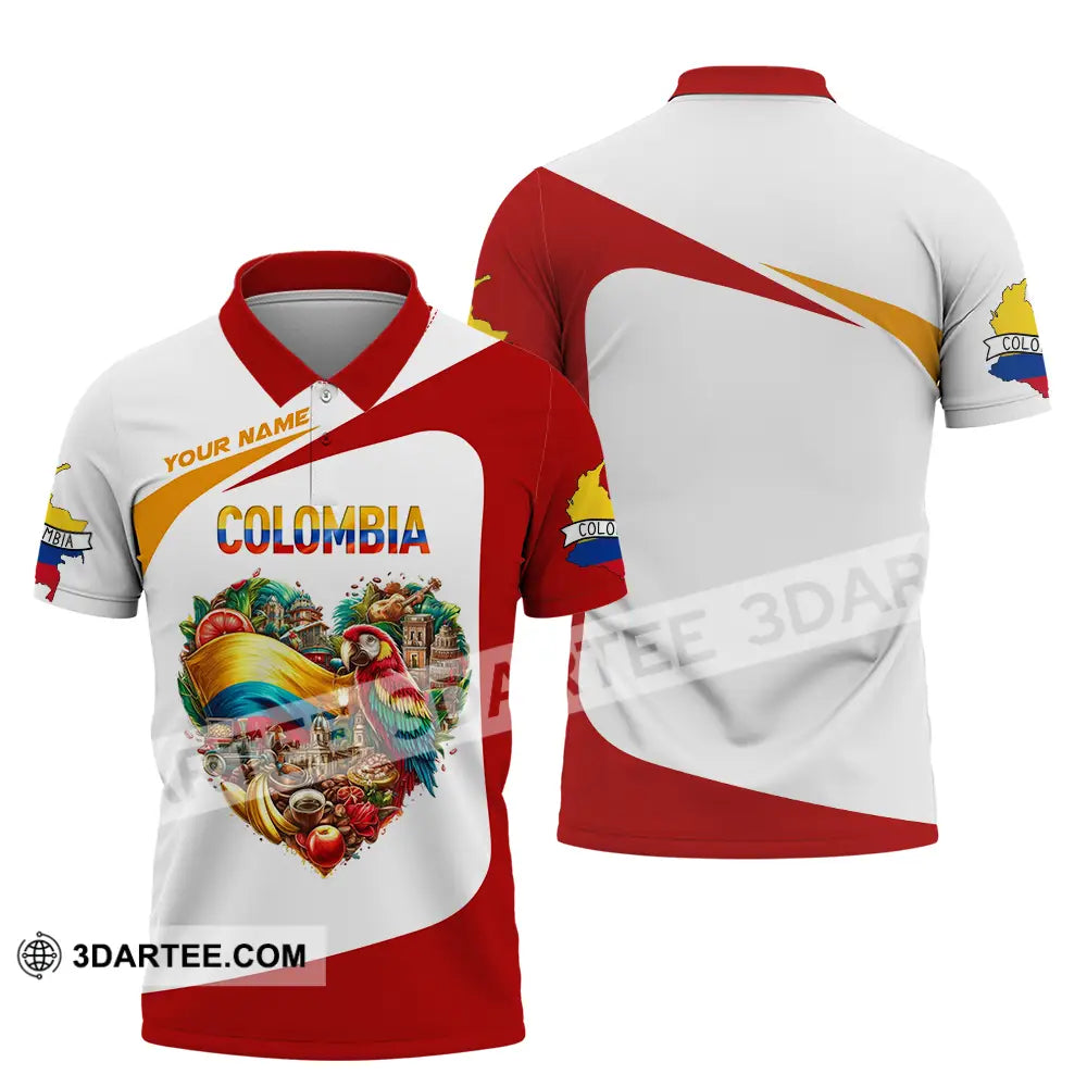 Unisex Shirt - Custom Text Shirt Colombia Polo Shirt / S T-shirt