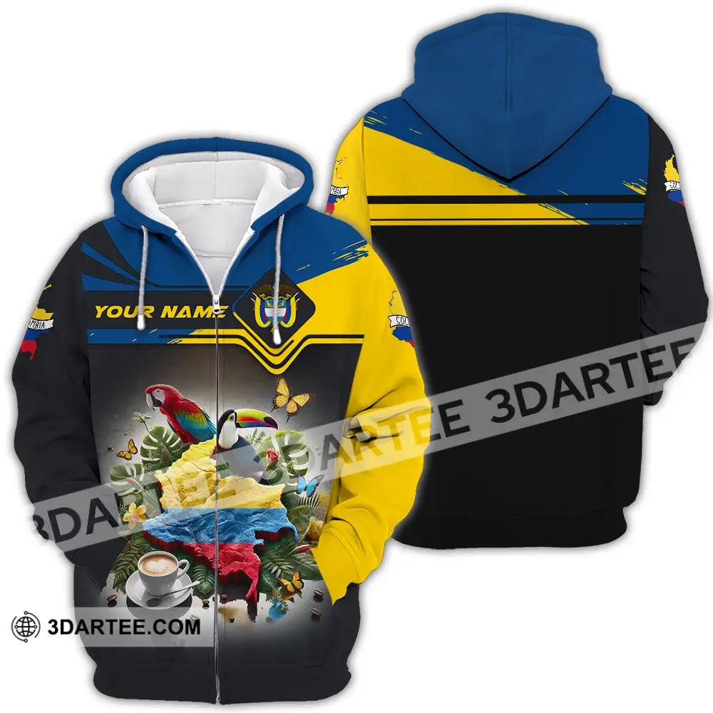 Unisex Shirt - Custom Text Shirt Colombia Zipper Hoodie / S T-shirt